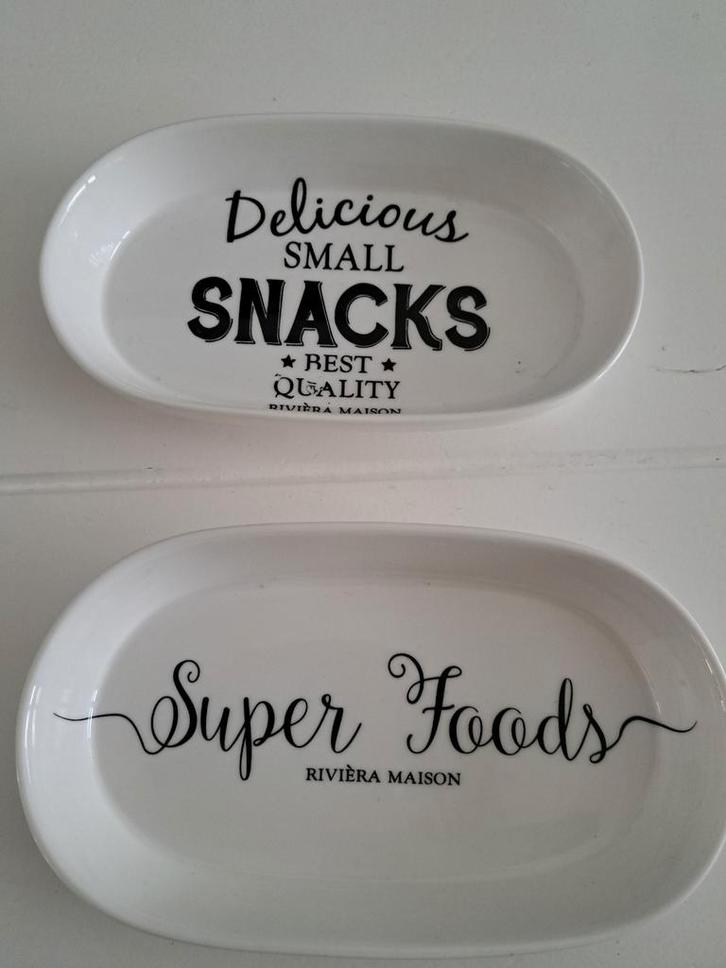 Riviera Maison Schaaltjes Set, Huis en Inrichting, Woonaccessoires | Schalen en Manden, Zo goed als nieuw, Schaal, Ovaal, Porselein of Keramiek