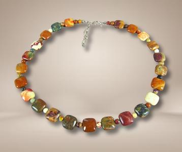 Mooie nieuwe JAY KING mos agaat ketting 925 zilver sluiting! beschikbaar voor biedingen