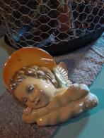 Mooi Oud Brocante Engel Kopje Beeldje met Aureool en merkje, Antiek en Kunst, Ophalen of Verzenden