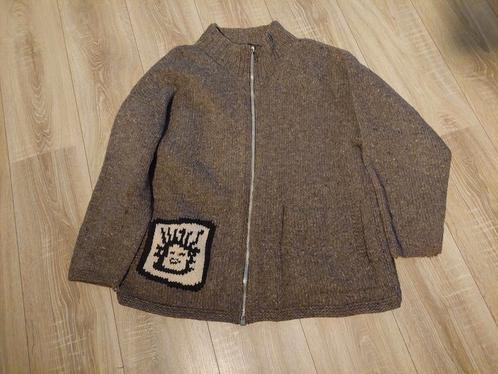 100% wollen trui/jas - merk: Pachamama, Kleding | Heren, Truien en Vesten, Gedragen, Overige maten, Bruin, Ophalen of Verzenden