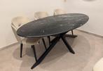 Ovale marmeren eettafel (200cm)  tafel zwart ovaal marmer, Huis en Inrichting, Tafels | Eettafels, Ophalen, Gebruikt, 100 tot 150 cm