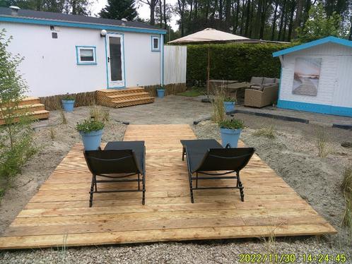 Chalet dicht bij zee ( kijkdag 3 augustus  ), Caravans en Kamperen, Stacaravans, tot en met 6, Ophalen of Verzenden
