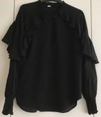 Mooie zwarte blouse Gustav mt 34 (=36) met ruches, Kleding | Dames, Blouses en Tunieken, Ophalen of Verzenden, Zo goed als nieuw