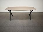 Deens ovale eettafel HPL taupe 180x80, Huis en Inrichting, Tafels | Eettafels, Zo goed als nieuw, 150 tot 200 cm, Ovaal, Info@betaalbaar-design.nl