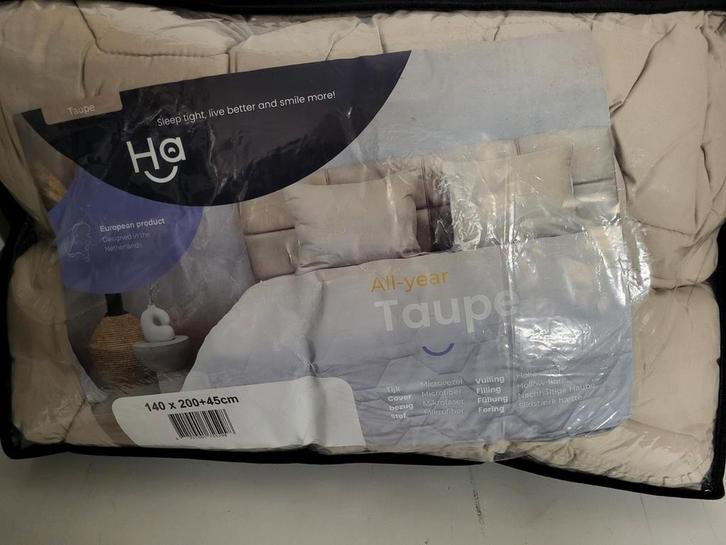 HappyBed Taupe voor het hele jaar - 140x200, Huis en Inrichting, Slaapkamer | Beddengoed, Nieuw, Deken of Dekbed, Eenpersoons
