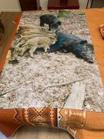 Fleece Deken - Wilde Zwijnen - 100x152cm, 100 tot 150 cm, Bruin, Ophalen of Verzenden, Zo goed als nieuw