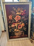 Bloemen Wandtapijt in Lijst, Antiek en Kunst, Ophalen