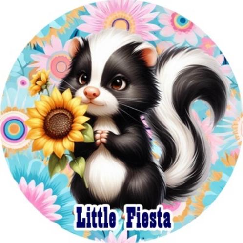 LF3977 ouwel stinkdier 20x4,7cm eetbare cupcake rondjes top, Hobby en Vrije tijd, Taarten en Cupcakes maken, Nieuw, Versiering