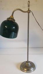 art deco bureaulamp chrome met groene opaline kap, Antiek en Kunst, Verzenden