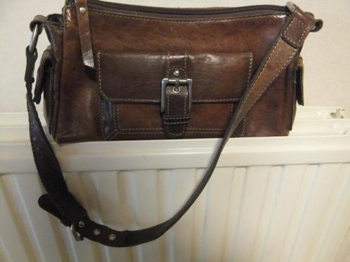 leren handtas, Sieraden, Tassen en Uiterlijk, Tassen | Damestassen, Zo goed als nieuw, Handtas, Bruin, Ophalen of Verzenden