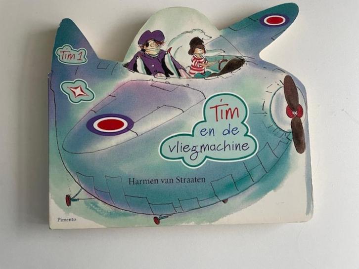 Tim en de vliegmachine. Harmen van Straaten. Kartonboek., Boeken, Kinderboeken | Baby's en Peuters, Zo goed als nieuw, 2 tot 3 jaar
