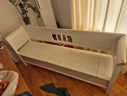 Klapbank / Kerkbank met opbergruimte, Huis en Inrichting, Banken | Bankstellen, Gebruikt, Rechte bank, Minder dan 150 cm, Hout