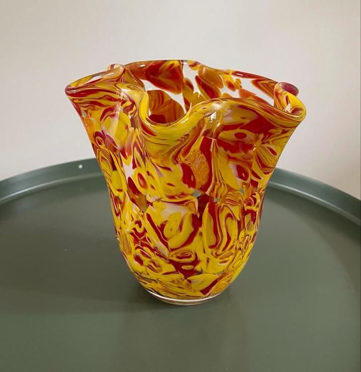 Glazen vaas Fridio Wave - Decoratief, Antiek en Kunst, Antiek | Vazen, Ophalen of Verzenden