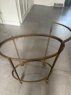 Push Trolley WOOOD | Goud, Huis en Inrichting, Tafels | Bijzettafels, Ophalen, Metaal of Aluminium, 55 tot 75 cm, Zo goed als nieuw