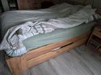 Bed, 1m40 breed, Huis en Inrichting, Slaapkamer | Bedden, Ophalen, Bruin, Tweepersoons, 140 cm