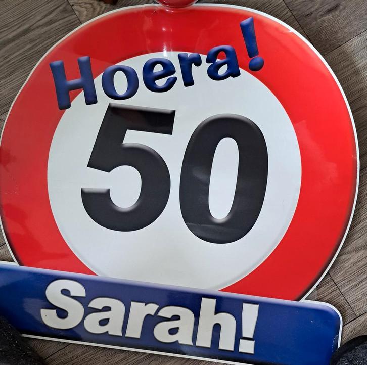 Sarah pop - 50 jaar versiering, Hobby en Vrije tijd, Feestartikelen, Gebruikt, Versiering, Abraham of Sarah, Ophalen