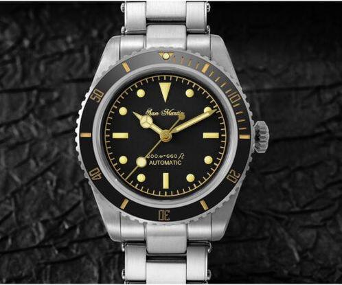 San Martin 6200 retro Waterghost NH35 Submariner, Sieraden, Tassen en Uiterlijk, Horloges | Heren, Gebruikt, Polshorloge, Overige merken