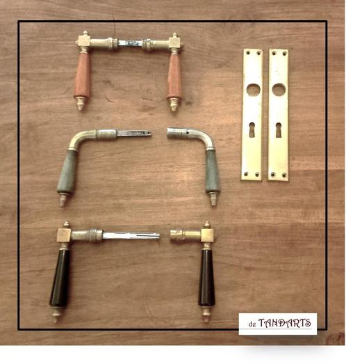 Deurkrukken (3 paar) & Slotplaat (1 set) – € 5,= per paar, Doe-het-zelf en Verbouw, Hang- en Sluitwerk, Klink of Kruk, Koper of Messing
