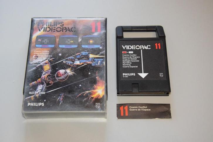 Philips Videopac : Cosmic Conflict (11), Spelcomputers en Games, Games | Overige, Zo goed als nieuw, Racen en Vliegen, 1 speler