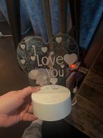 Leuke I Love You Lamp - Zo goed als nieuw!, Huis en Inrichting, Lampen | Lampenkappen, Wit, Ophalen of Verzenden, Zo goed als nieuw