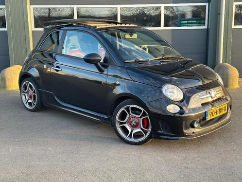 Fiat 500 1.4 Abarth 2008 Zwart, Auto's, Fiat, Particulier, Airbags, Airconditioning, Lederen bekleding, Lichtmetalen velgen, Metallic lak