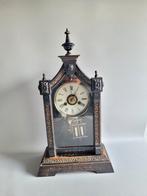 Antieke Pendule Klok -JUNGHANS- Zwart met Gouden Accenten, Antiek en Kunst, Verzenden