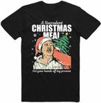 Get ur Hands off My Gift T-Shirt Christmas Funny Santa Meal, Kleding | Heren, Maat 52/54 (L), Verzenden, Zwart, Nieuw