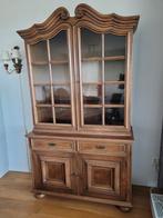 Buffetkast hout, glazen deuren, Huis en Inrichting, Kasten | Buffetkasten, Ophalen, Gebruikt, 25 tot 50 cm, 200 cm of meer