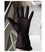 vintage zwart lang doorschijnende  nylon dames handschoenen, Maat 38/40 (M), PERLON, Ophalen of Verzenden, Zo goed als nieuw