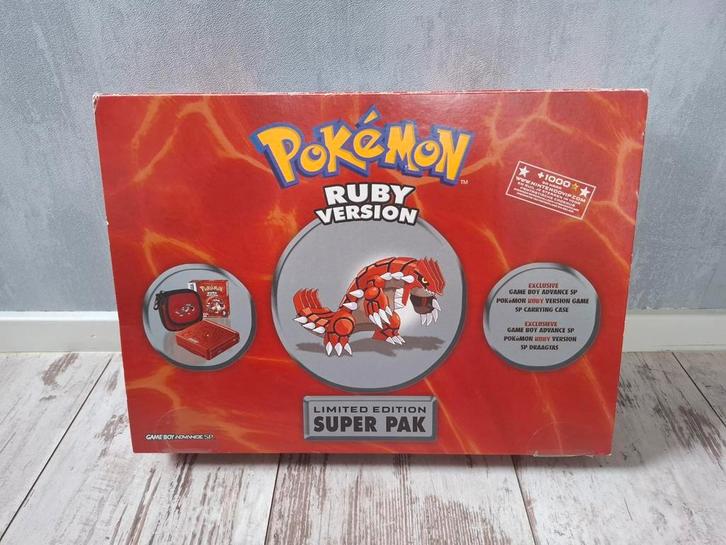Gameboy Advance SP Pokémon Ruby Super Pak, Spelcomputers en Games, Spelcomputers | Nintendo Game Boy, Zo goed als nieuw, Game Boy Advance SP
