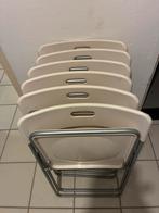6 Klapstoelen, Huis en Inrichting, Stoelen, Wit, Ophalen of Verzenden, Zo goed als nieuw, Metaal