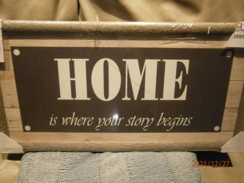 Nieuwe wanddecoratie "Home is where your story begins", Huis en Inrichting, Woonaccessoires | Tekstborden en Spreuken, Nieuw, Ophalen of Verzenden