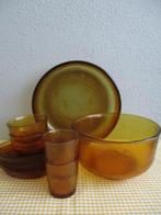 Vintage Servies Arcoroc Amber Kleur Retro, Ophalen of Verzenden, Huis en Inrichting