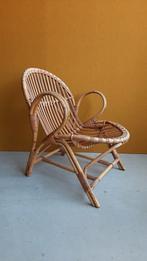Vintage rotan fauteuil, Rohe van Sliedrecht, rotan stoel, Minder dan 75 cm, Gebruikt, Ophalen of Verzenden, 50 tot 75 cm