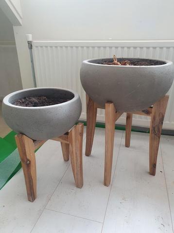 Mooie betonsschalen, plantenbakken beschikbaar voor biedingen