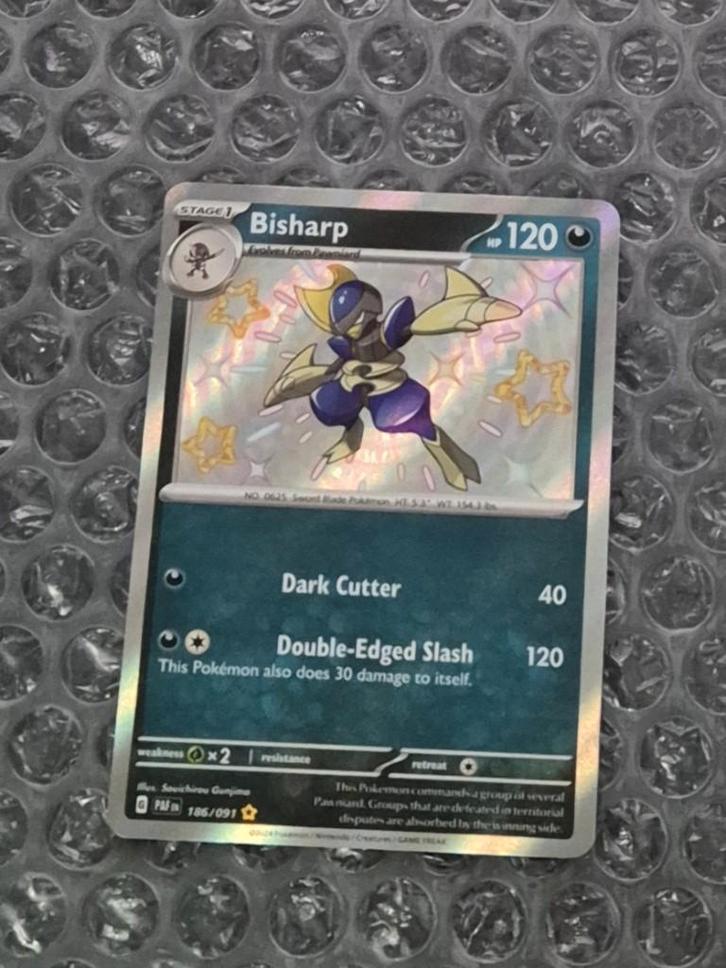 Shiny Bisharp 186/091 Paldean Fates Scarlet & Violet PAF, Hobby en Vrije tijd, Verzamelkaartspellen | Pokémon, Zo goed als nieuw
