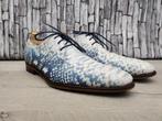 Floris van Bommel lichtblauw slang herenschoenen - Mt 42,5, Floris van Bommel, Zo goed als nieuw, Veterschoenen, Verzenden