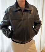 Leren jas zwart real leather maat L m/v, Ophalen of Verzenden, Zo goed als nieuw, Maat 52/54 (L), Zwart