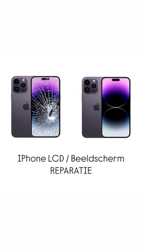 iPhone Beeldscherm Reparatie / 11 12 13 14 15 Pro Max Plus, Telecommunicatie, Mobiele telefoons | Apple iPhone, Nieuw, 64 GB, Zwart