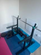 Squat Rek met Halterschijven en landmine, Sport en Fitness, Ophalen of Verzenden, Gebruikt, Benen, Halterset