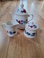 Boerenbont Theepot suikerpot en kannetje., Overige typen, Nieuw, Ophalen of Verzenden, Aardewerk