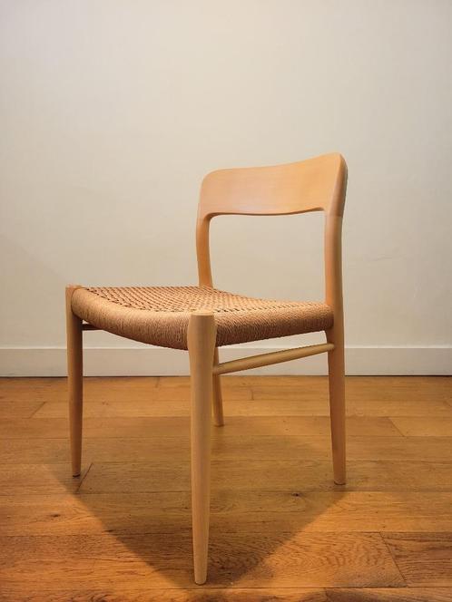 Vintage set van 4 stoelen van N.O. Møller model 75 uit 1970, Huis en Inrichting, Stoelen, Gebruikt, Vier, Hout, Ophalen