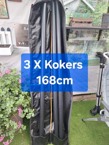 3x Hengel Kokers 168cm + Tas beschikbaar voor biedingen