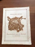 1908 Programma Kweekschool voor de Zeevaart te, Antiek en Kunst, Ophalen of Verzenden