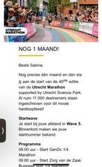 2x startbewijs halve marathon Utrecht 19 mei, Tickets en Kaartjes, Recreatie | Pretparken en Attractieparken, Twee personen