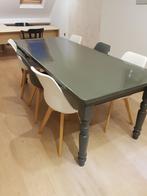 Eetkamer tafel  antraciet.. grenen.  220 89, 200 cm of meer, 50 tot 100 cm, Grenenhout, Gebruikt