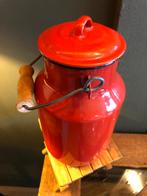 Rood Emaille melkbus met hengsel., Antiek en Kunst, Ophalen of Verzenden