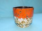 Vintage bloempot bruin oranje wit, waarschijnlijk Scheurich, Ophalen of Verzenden