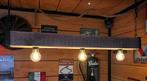 Nieuwe houten balklamp / hanglamp met ketting. 90cm breed, Huis en Inrichting, Lampen | Hanglampen, Nieuw, Metaal, Ophalen of Verzenden