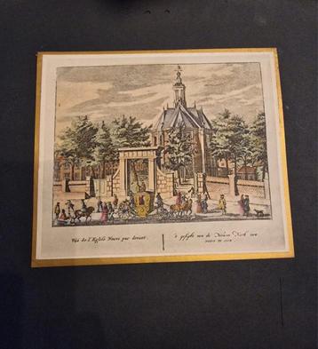 Prent, gravure Nieuwe Kerk in Den Haag beschikbaar voor biedingen